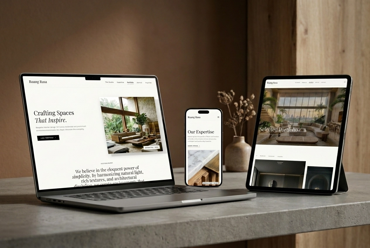 Interior Design Contractor Website Mockup